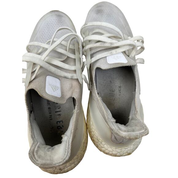 adidas Ultra Boost 21 Triple White Sneakers Mens 8.5 - Picture 6 of 7